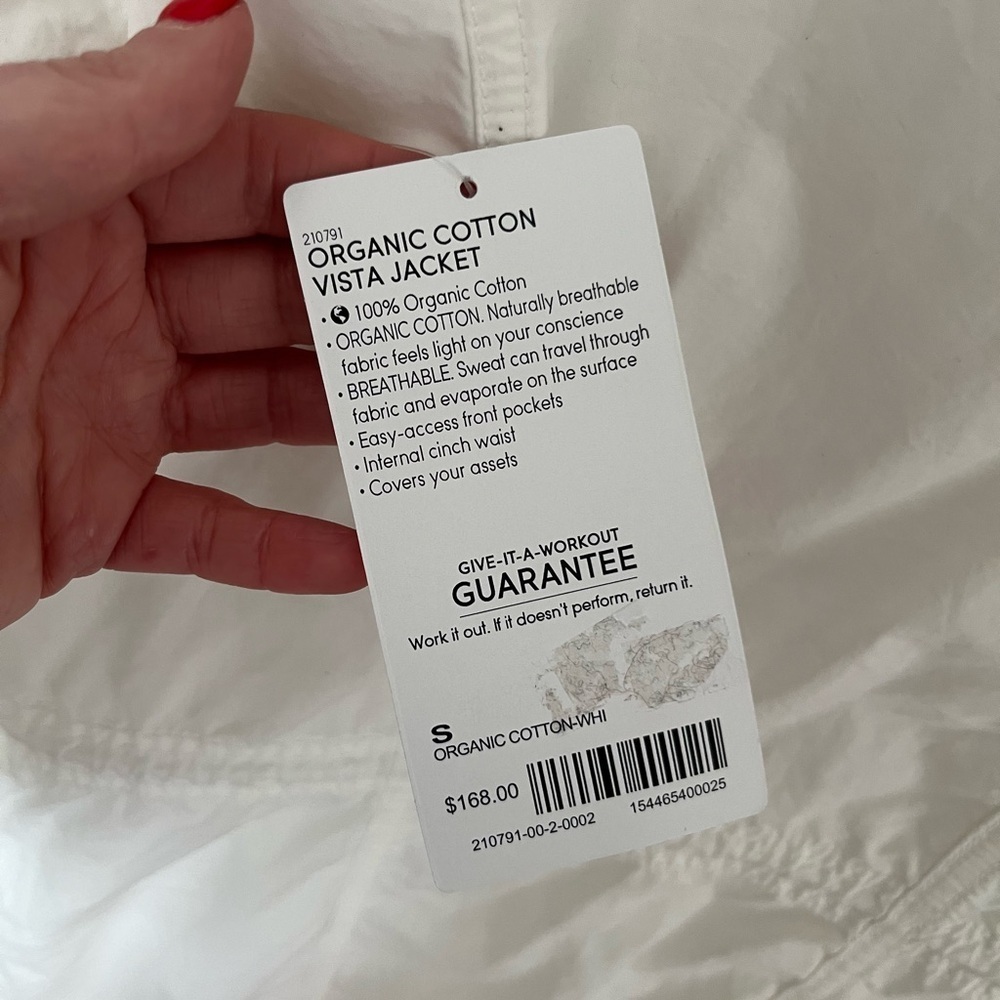 NWT Athleta Organic Cotton Vista Jacket-White Size Small - Picture 10 of 11